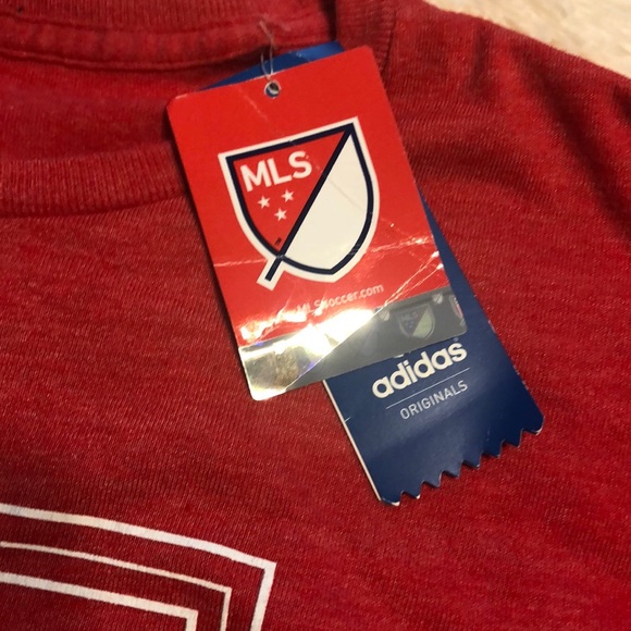Adidas MLS Red Bulls red soft t-shirt NWT - Picture 3 of 8
